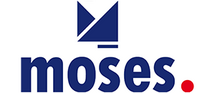 Das moses.-Verlag-Logo, bekannt für Quiz- und Wissensspiele wie black stories.